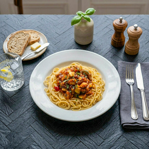 Classic Spaghetti Bolognese with Cheddar Curd Cheese