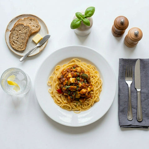 Classic Spaghetti Bolognese with Cheddar Curd Cheese
