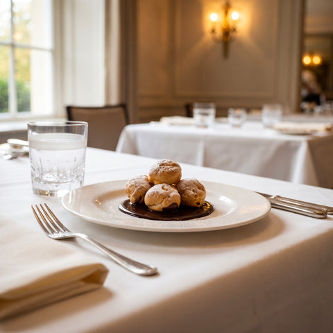Classic French Profiteroles with Warm Chocolate Sauce