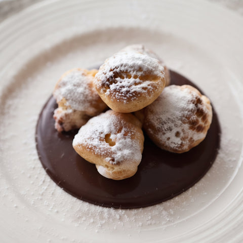 Classic French Profiteroles with Warm Chocolate Sauce